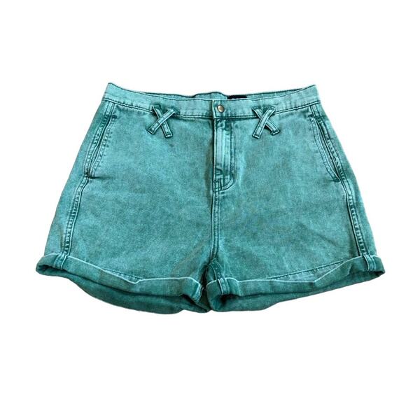 BDG Urban Outfitters Green Acid Wash Shorts Rolled Hem 26 100% Cotton - Picture 1 of 8